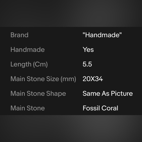 FOSSIL CORAL PENDANT - Picture 2 of 4